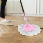 Stainless Steel 360° Rotating Mop with Microfiber Head & Adjustable Rod