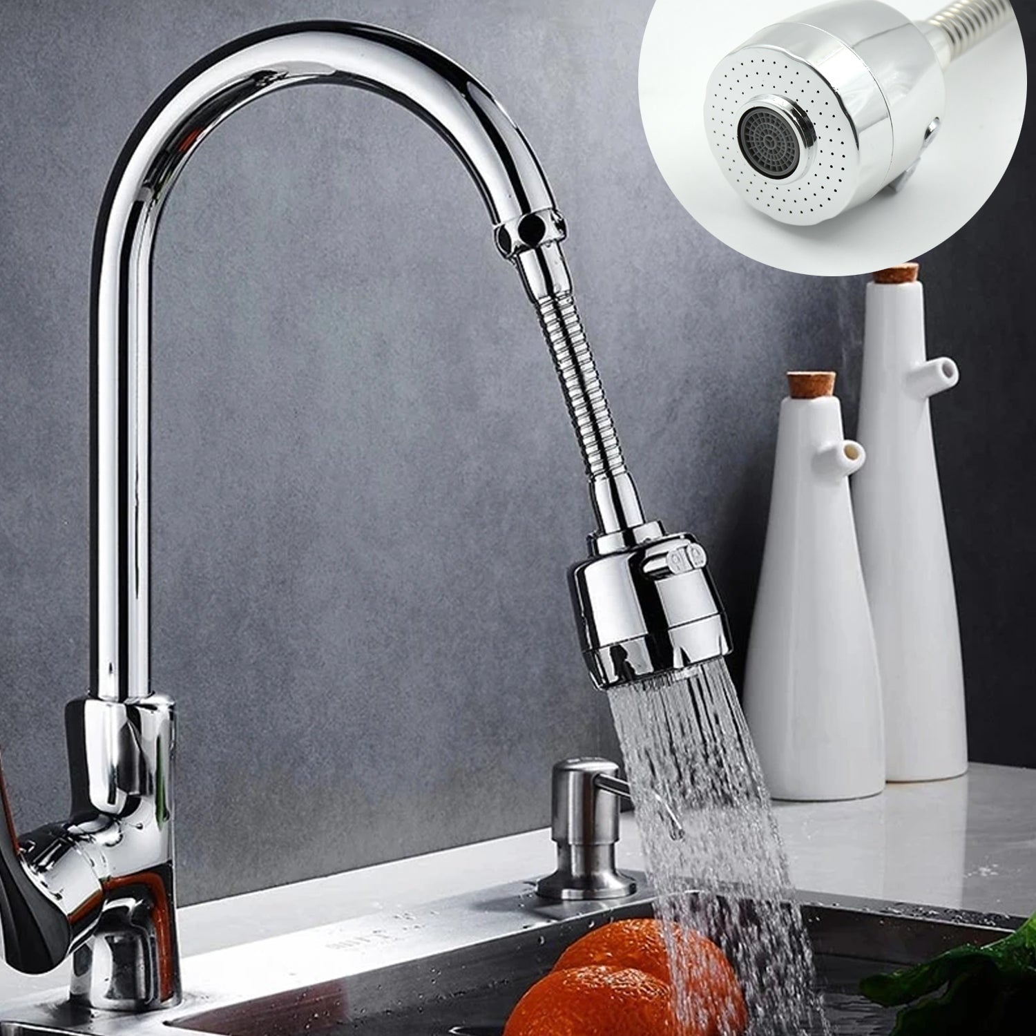 360° Rotating Faucet Sprayer – Water-Saving Aerator for Kitchen & Bathroom (6 Inch)-Health & Beauty Accessories-AniGuess-AniGuess