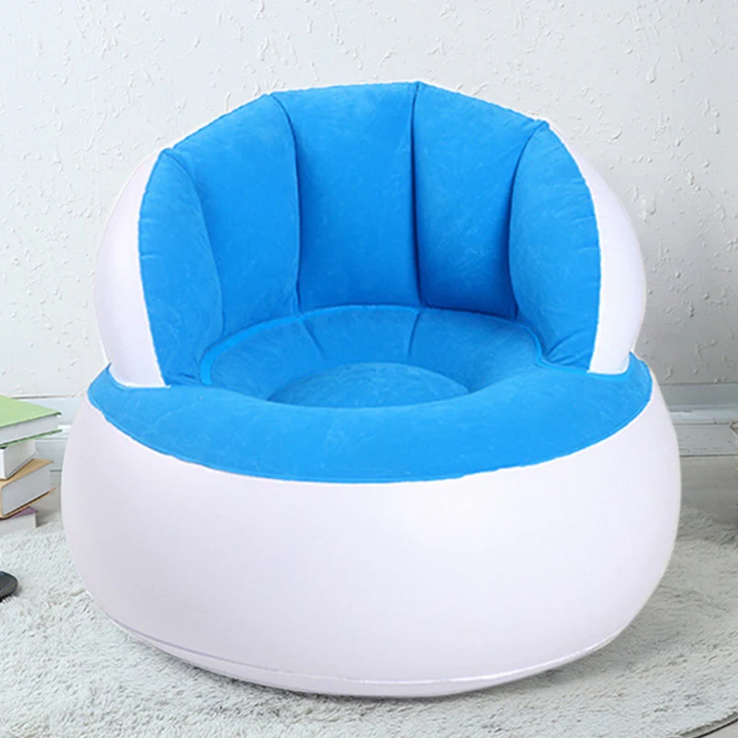 Kids inflatable sofa chair with backrest & Foot Air Pump (1 Set 85x74 Cm Approx)-Home Improvement-AniGuess-AniGuess