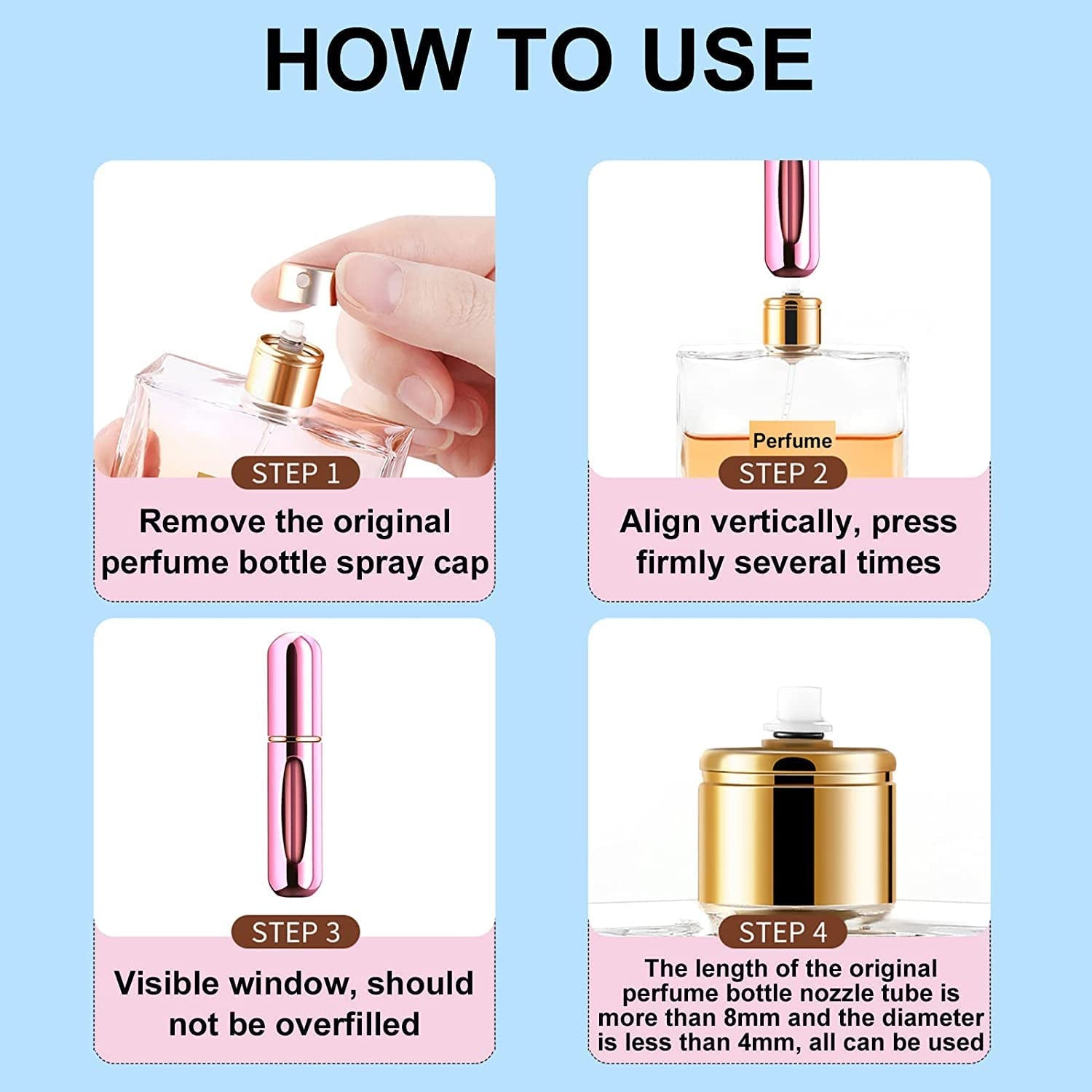 Mini Portable Perfume Empty Spray Bottle (1 Pc / Mix Color)-Health & Beauty Accessories-AniGuess-AniGuess