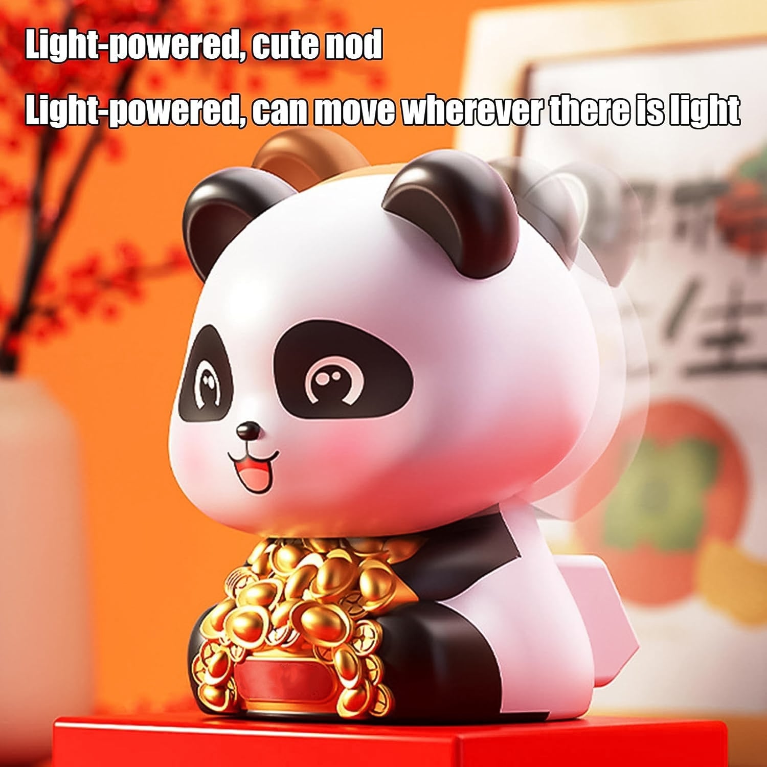 Solar Powered Moving Panda Car Dashboard Decoration – 1 Pc-Home Improvement-AniGuess-AniGuess