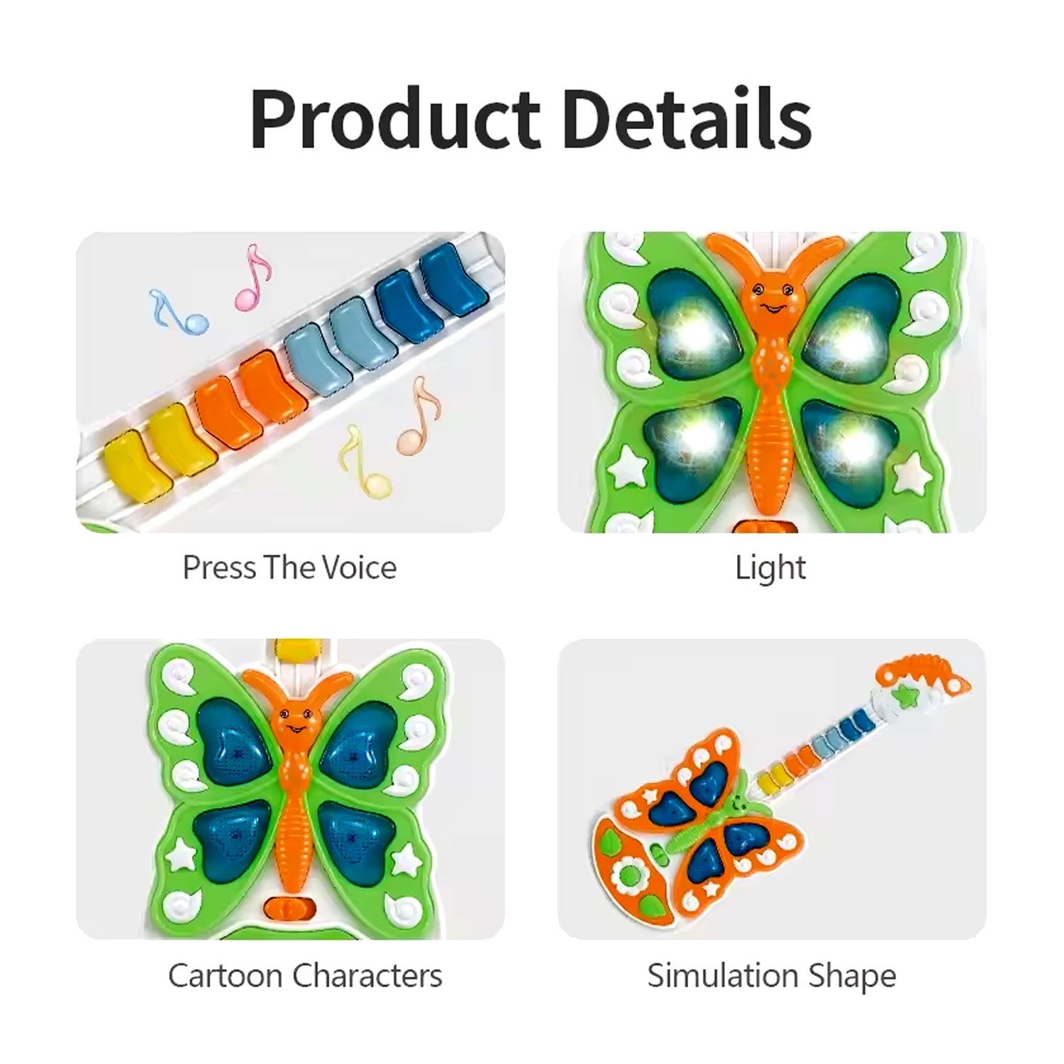 Butterfly Guitar Toy with Light and Music Toy (1 Pc / Battery not included)-Toys & Games-AniGuess-AniGuess