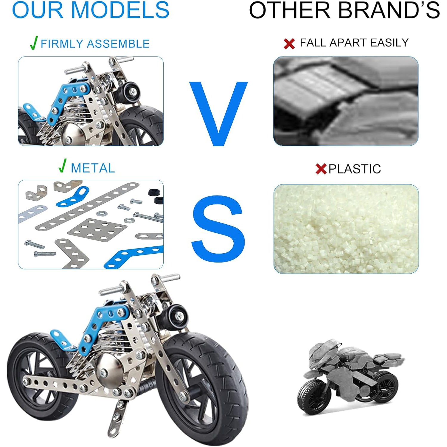 Metal Bike Creative Mechanical Construction Engineering Kit 140 Part Bike Tool-Toys & Games-AniGuess-AniGuess