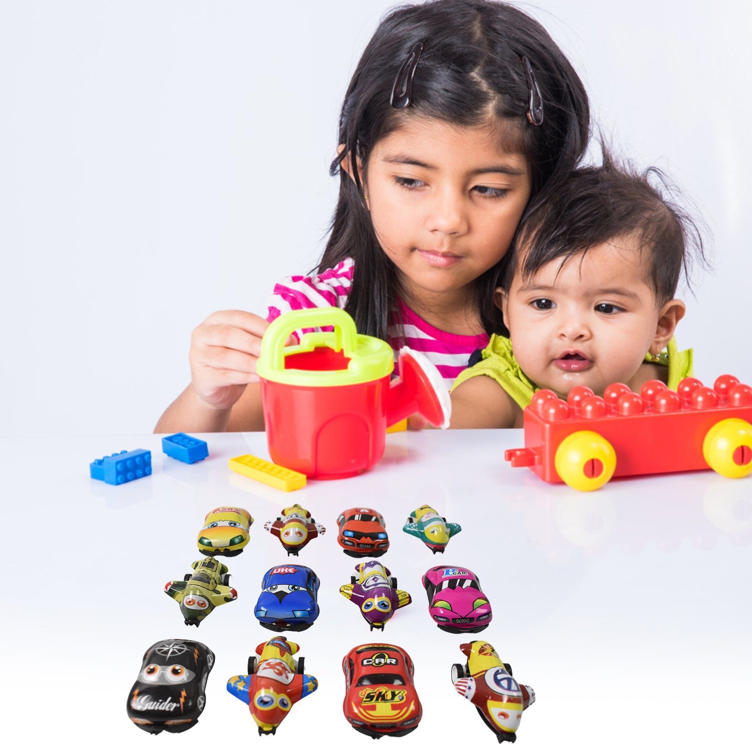 Mini Pull Back Car & Aeroplane PVC Plastic Pull Back Car Cartoon Toys (12 Pcs Set)-Toys & Games-AniGuess-AniGuess