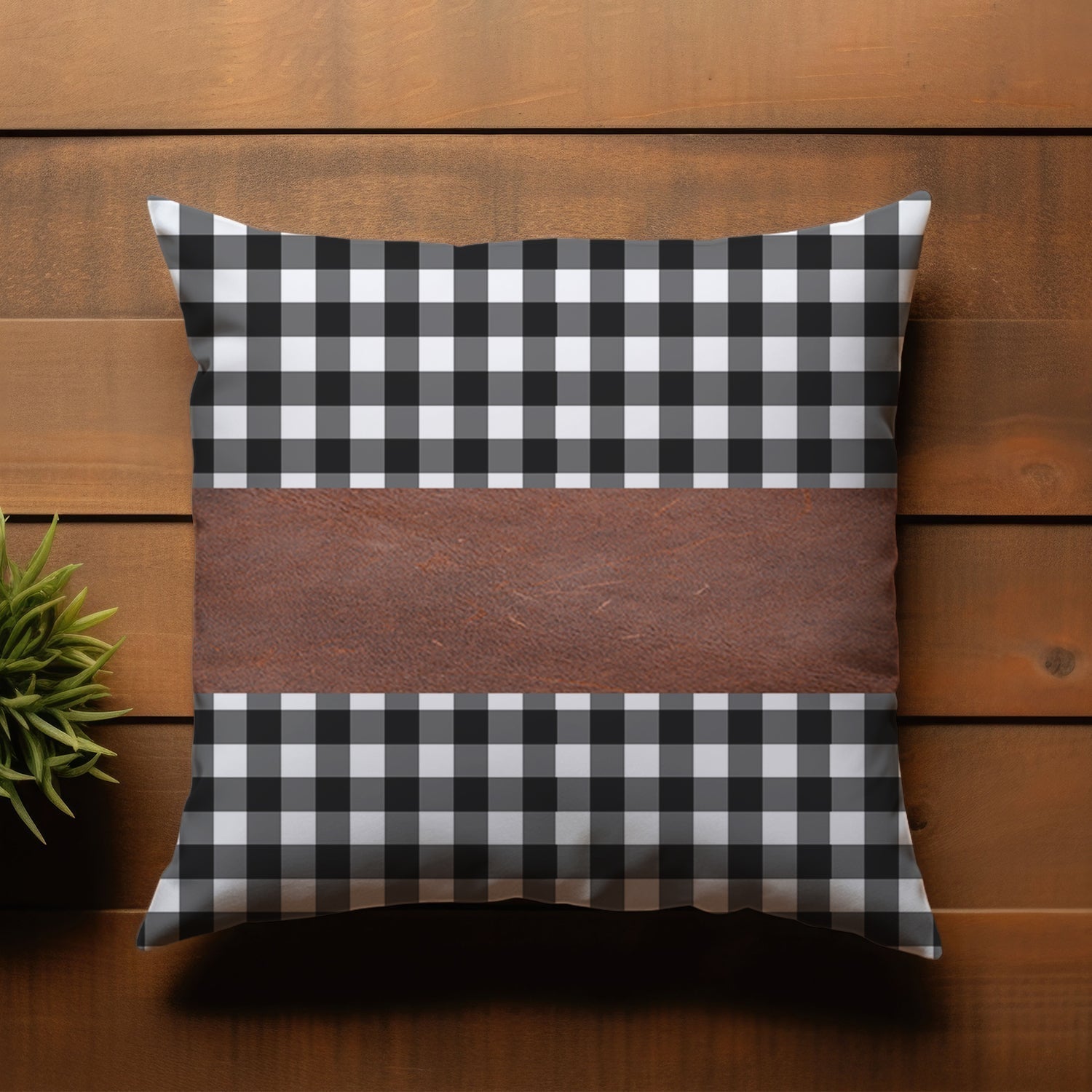 Pillow Covers, Leather & Cotton Cushion Covers (17 × 17 Inch / 1 Pair / 2 Pc)-Home Improvement-AniGuess-AniGuess