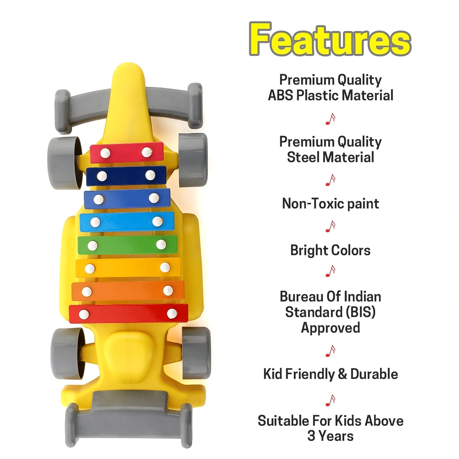 Musical Car Piano Xylophone Toy, Plastic Car Xylophone (1 Set)-Toys & Games-AniGuess-AniGuess