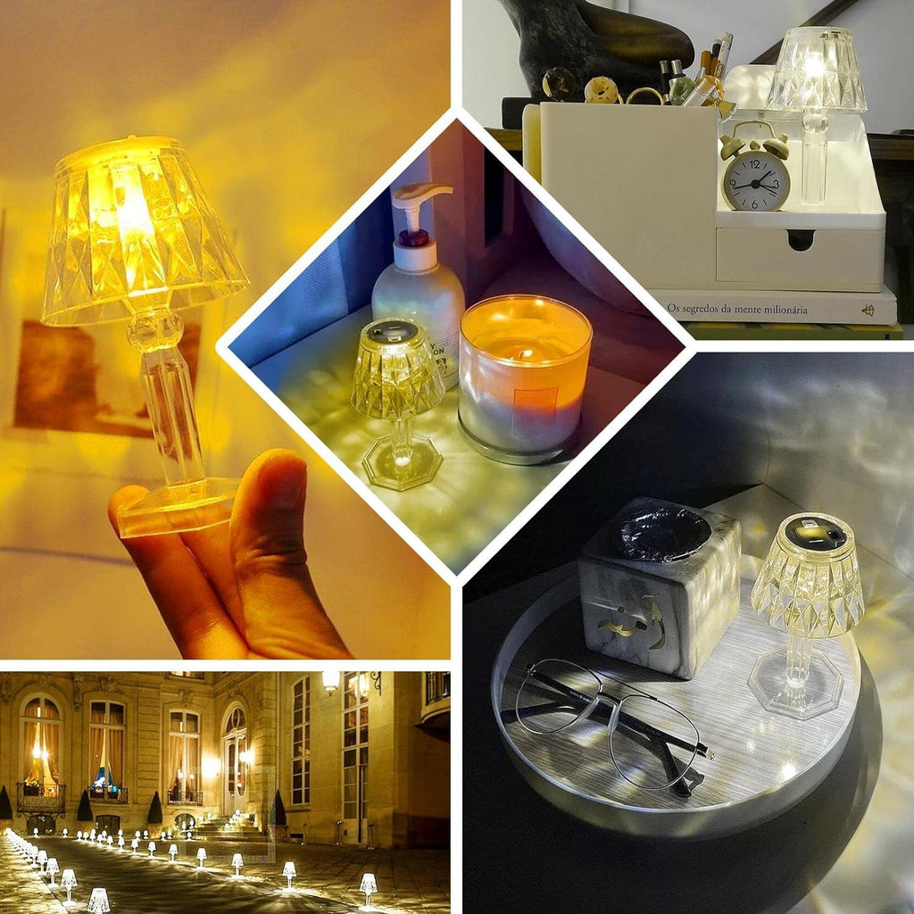Mini Acrylic LED Desk Lamps Table Lamp Portable Crystal, Diwali (1 Pc / Small)-Home Improvement-AniGuess-AniGuess