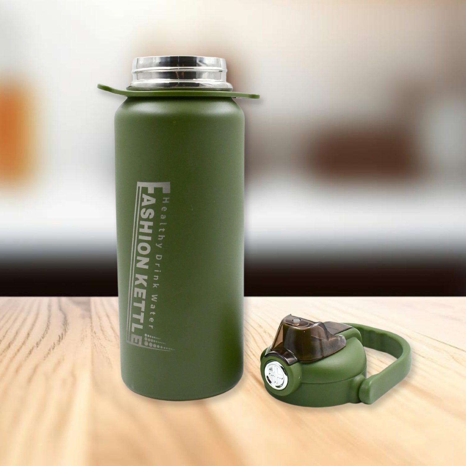 Stainless Steel Water Vacuum Insulated Bottle With Straw (1500ML, Mix Color)-Home & Kitchen-AniGuess-AniGuess