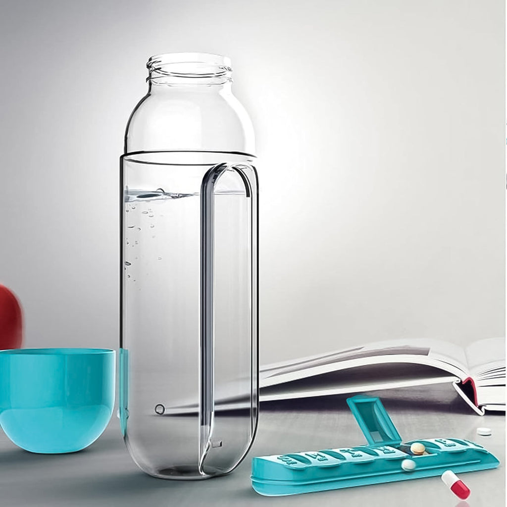 Multi-Use Pill & Water Bottle for Travel (600 Ml, Mix Color)-Health & Personal Care-AniGuess-AniGuess