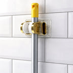 Wall mount mop and broom organizer