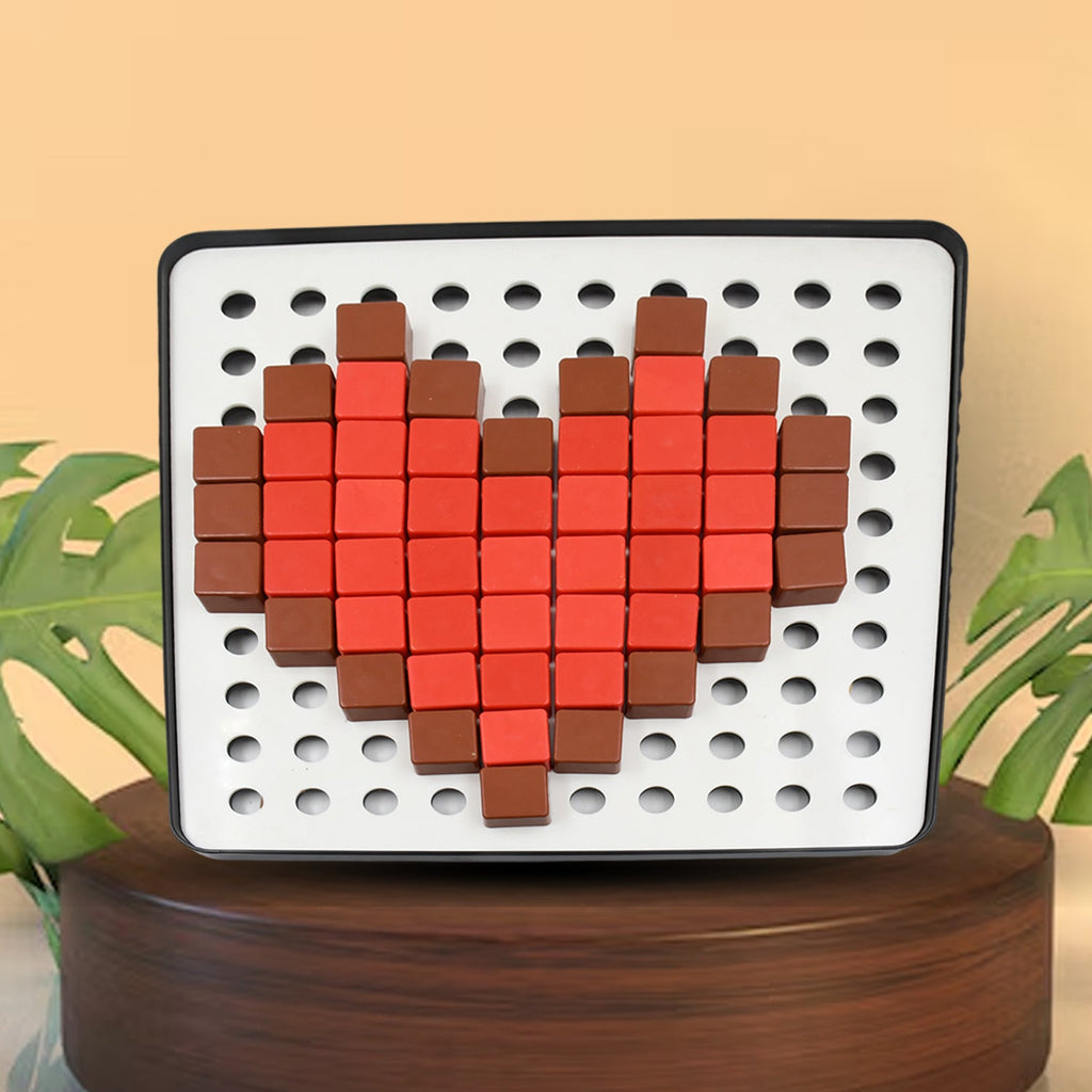 Pixel Cubes Toy for Children Early Education, Pixel Game Educational Board Games Board, Birthday Gift for Kids, Learning Math Toy, Brain Games, Math Puzzle (Approx 180 Cubes With Pixel Board & Book)-Toys & Games-AniGuess-AniGuess