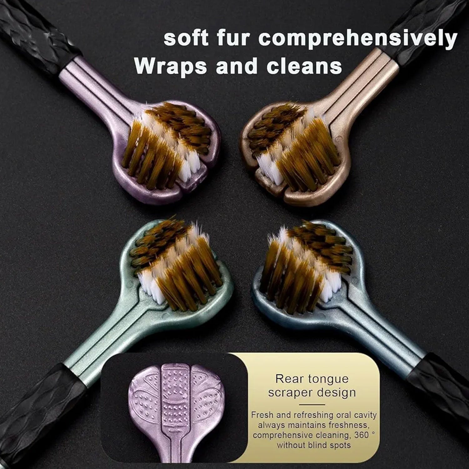 3 Sided Toothbrush, Soft Bristle Toothbrush (2 Pc Set)-Health & Personal Care-AniGuess-AniGuess