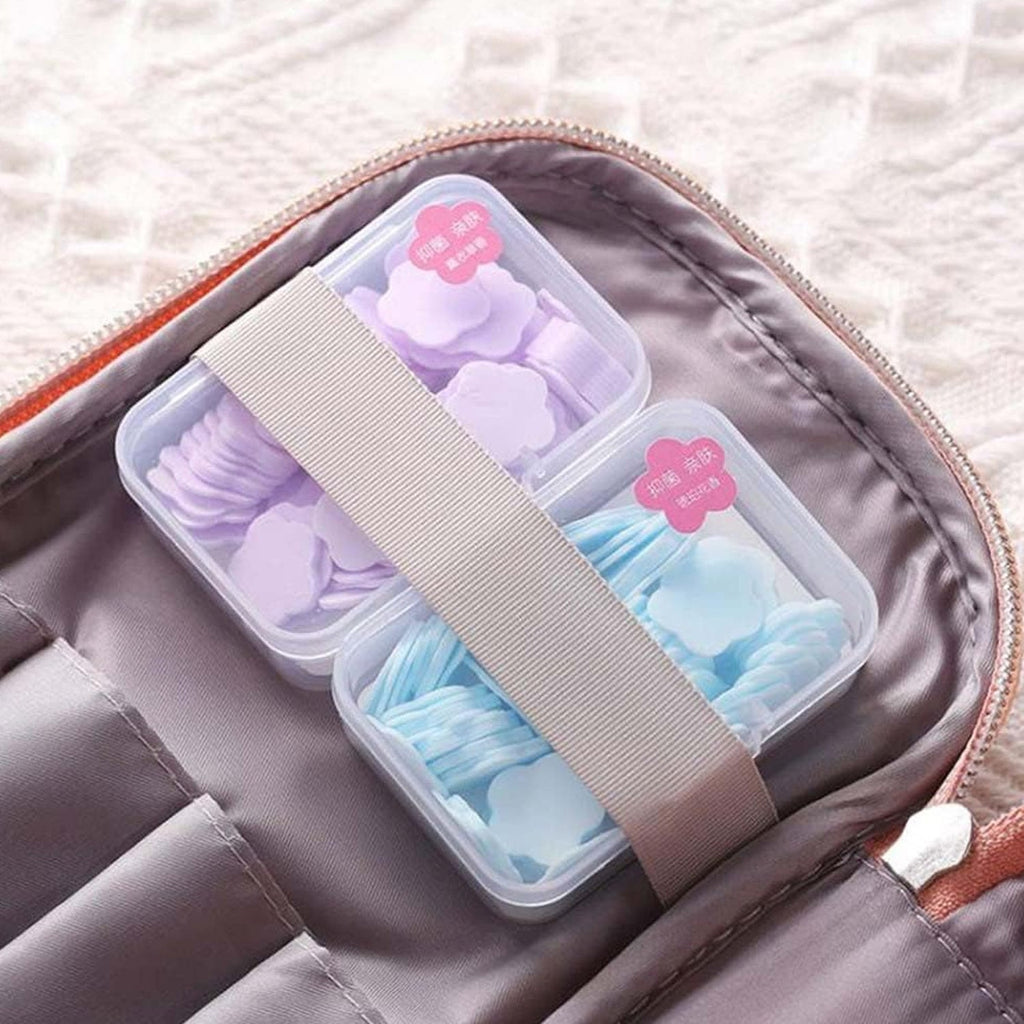 Mini Portable Travel Soap Paper Sheets Flower Shape (100 Pcs Set Approx / Mix Color)-Health & Beauty Accessories-AniGuess-AniGuess