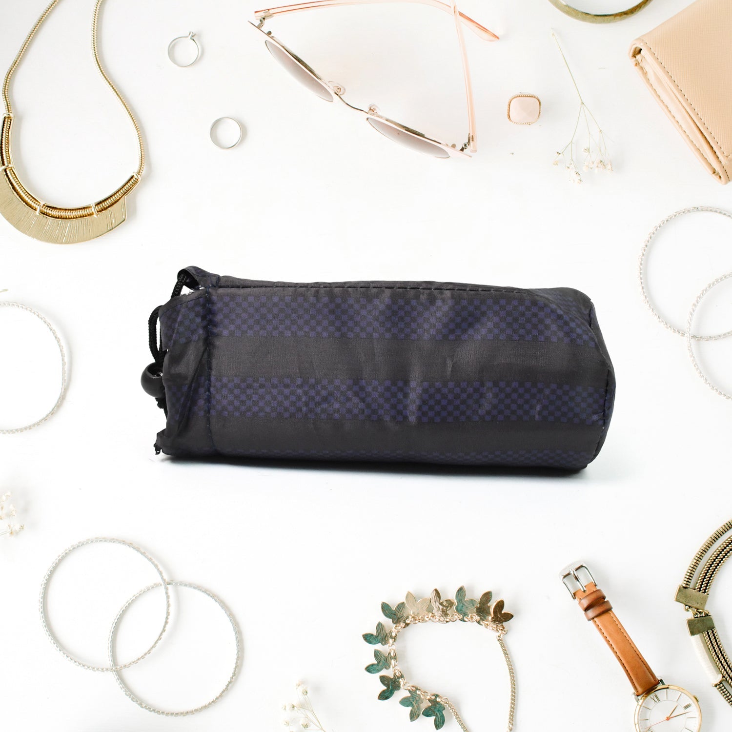 Reusable Multipurpose Washable Rope Pouch Pen Pencil Stationary Case Travel (1 Pc)-Office Products-AniGuess-AniGuess