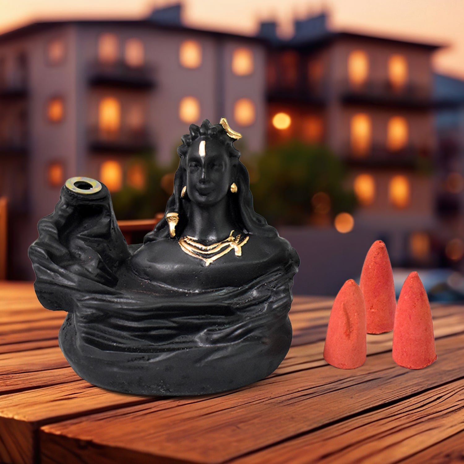 Adiyogi Shiva Backflow Smoke Fountain Incense Holder Burner (1 Pc)-Home Improvement-AniGuess-AniGuess