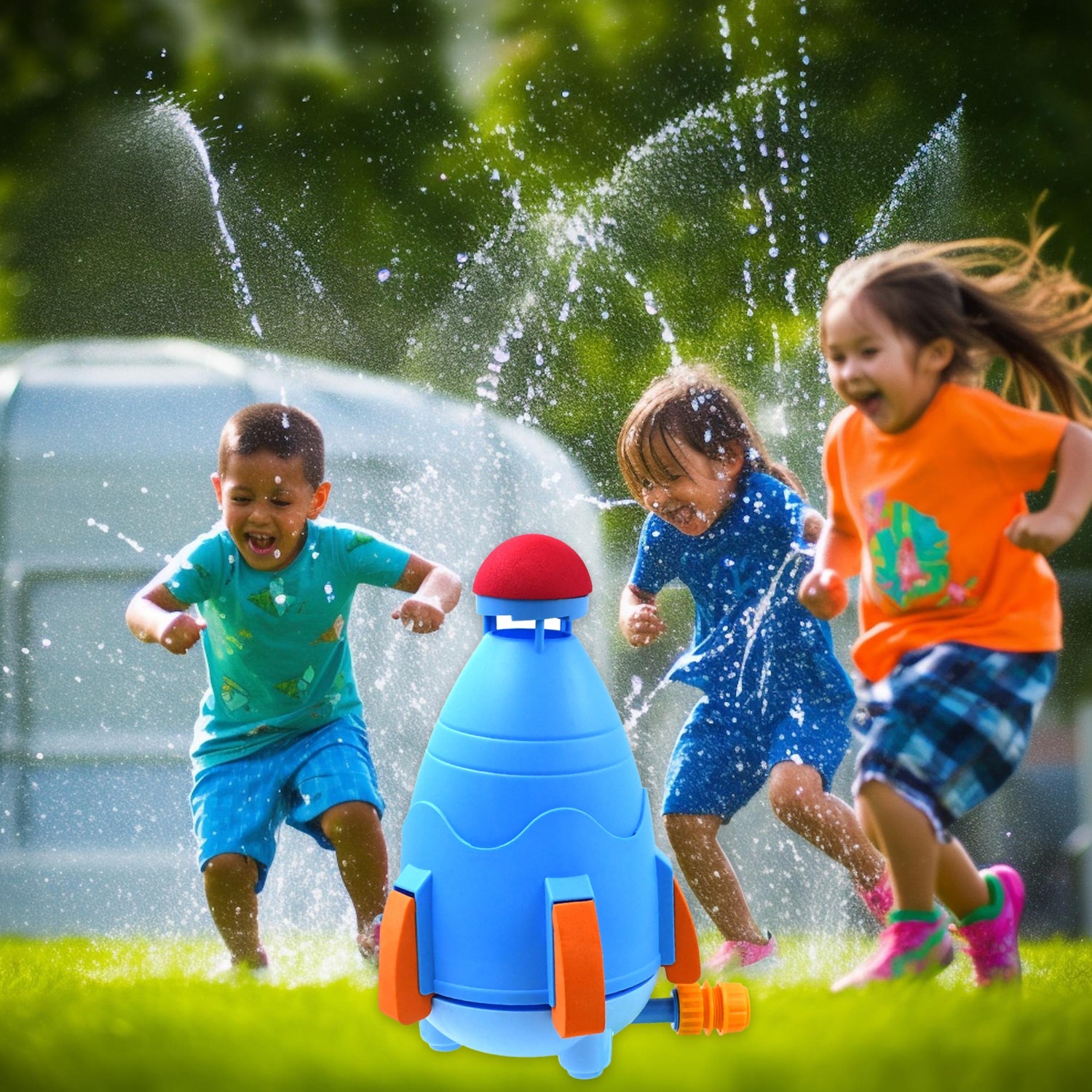 Sprinkler Rocket Launcher Summer Toys for Kids (1 Set)-Garden & Outdoors-AniGuess-AniGuess