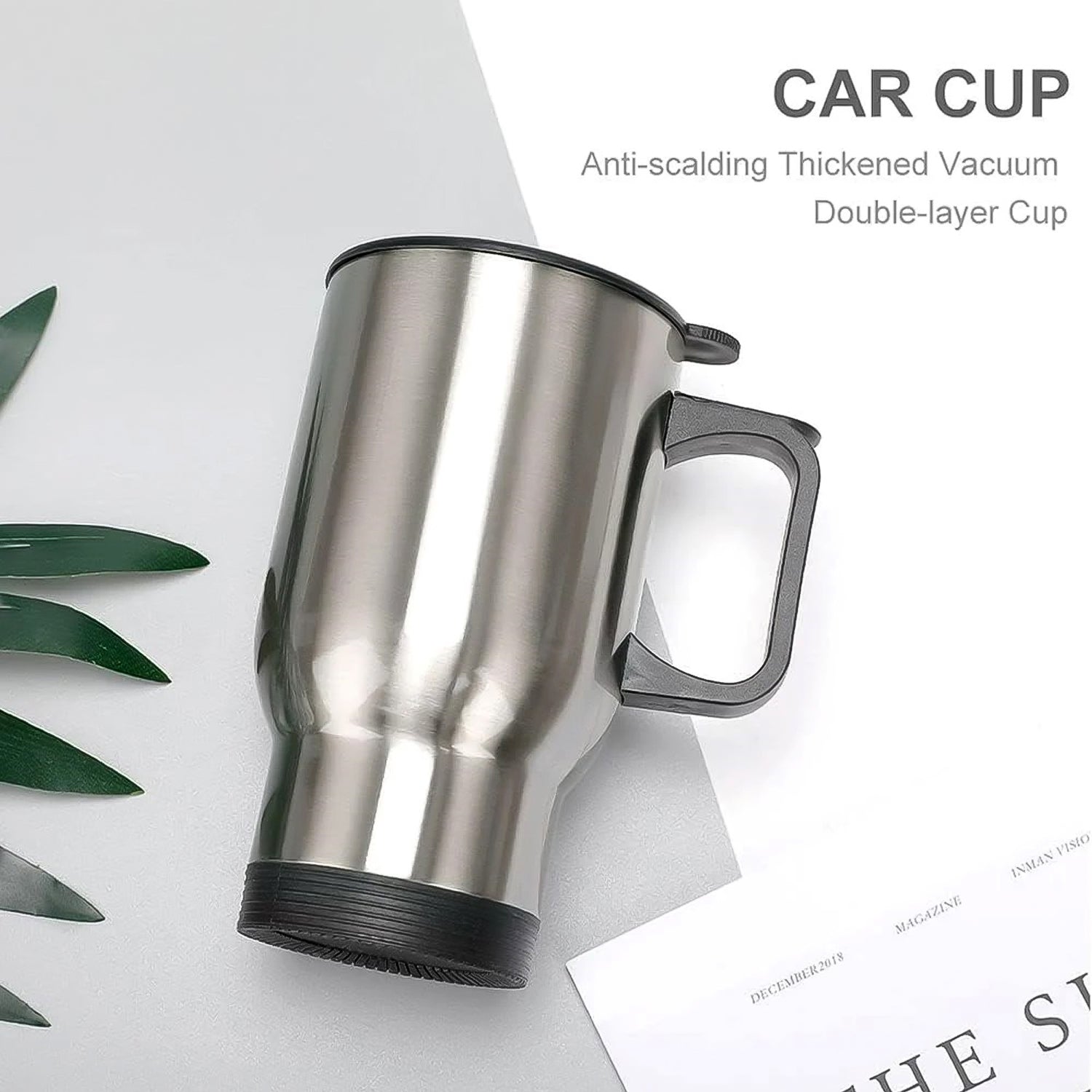 Stainless Steel Vacuum Glass Insulated Glass Coffee Cups, Tumbler (With Lid & Handle / 1 pc)-Home & Kitchen-AniGuess-AniGuess