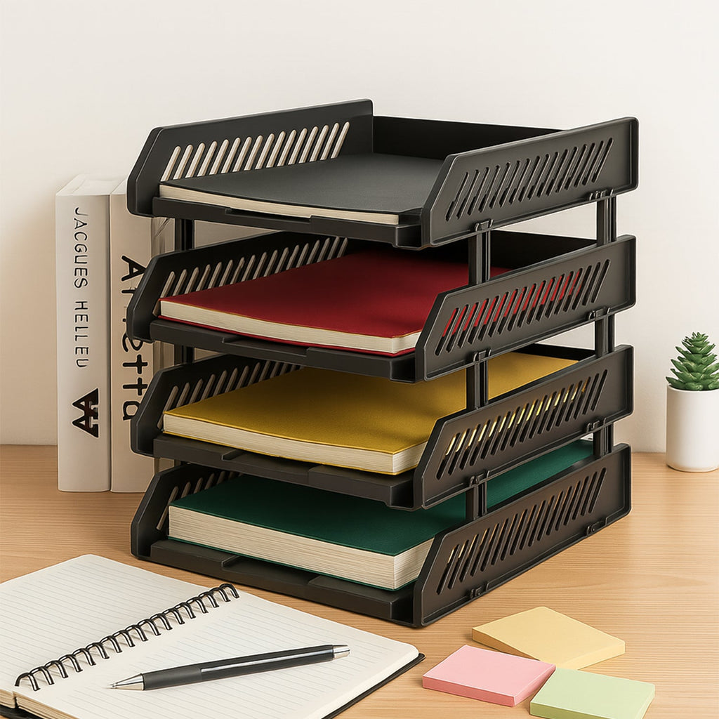 4-Layer Multifunctional File Rack with Drawers for Office Desk-Home Improvement-AniGuess-AniGuess