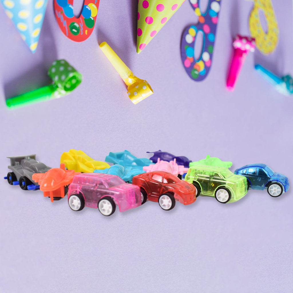 Mini Pull Back Car & Aeroplane Plastic Pull Back Car Cartoon Toys (12 Pcs Set)-Toys & Games-AniGuess-AniGuess