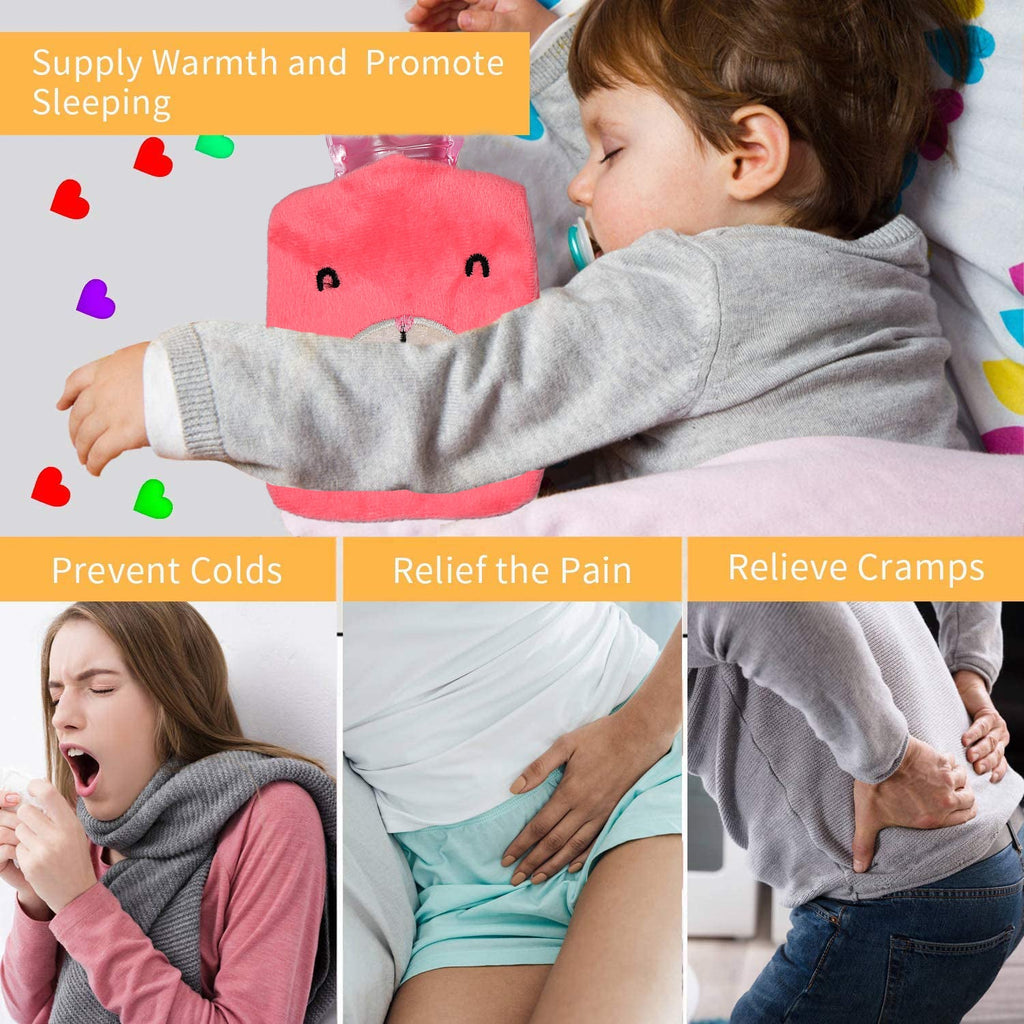 Pink Hot Water Bag with Cover Relief for Neck-Health & Personal Care-AniGuess-AniGuess