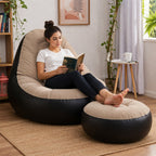 Inflatable Air Sofa Chair Set (1 Set, 100x100x73 + 55x55x30 Cm)