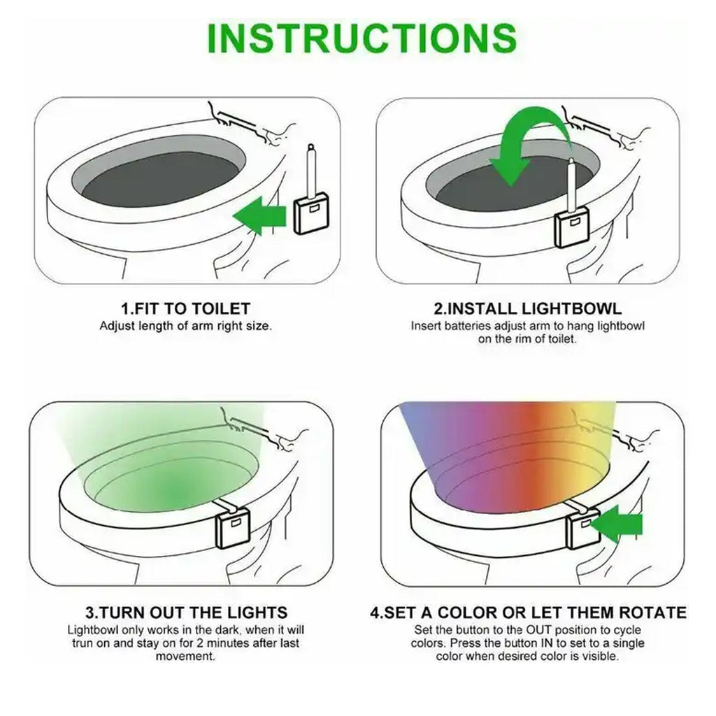 Toilet Light, LED Toilet Bowl Light Toilet Cover Lamp (1 Pc / Battery Not Included)-Electronics-AniGuess-AniGuess