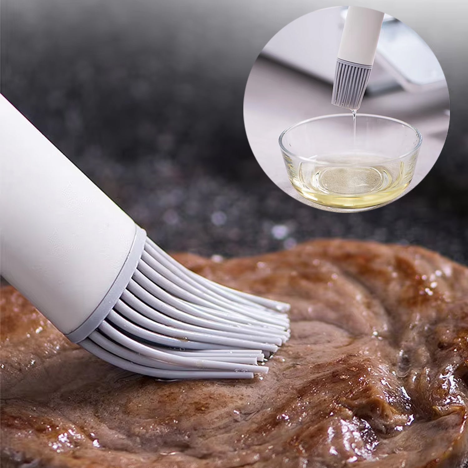 Pastry Brush, Basting Brush BBQ Sauce Marinade Meat Silicone Oil Brush (1 Pc)-Home & Kitchen-AniGuess-AniGuess