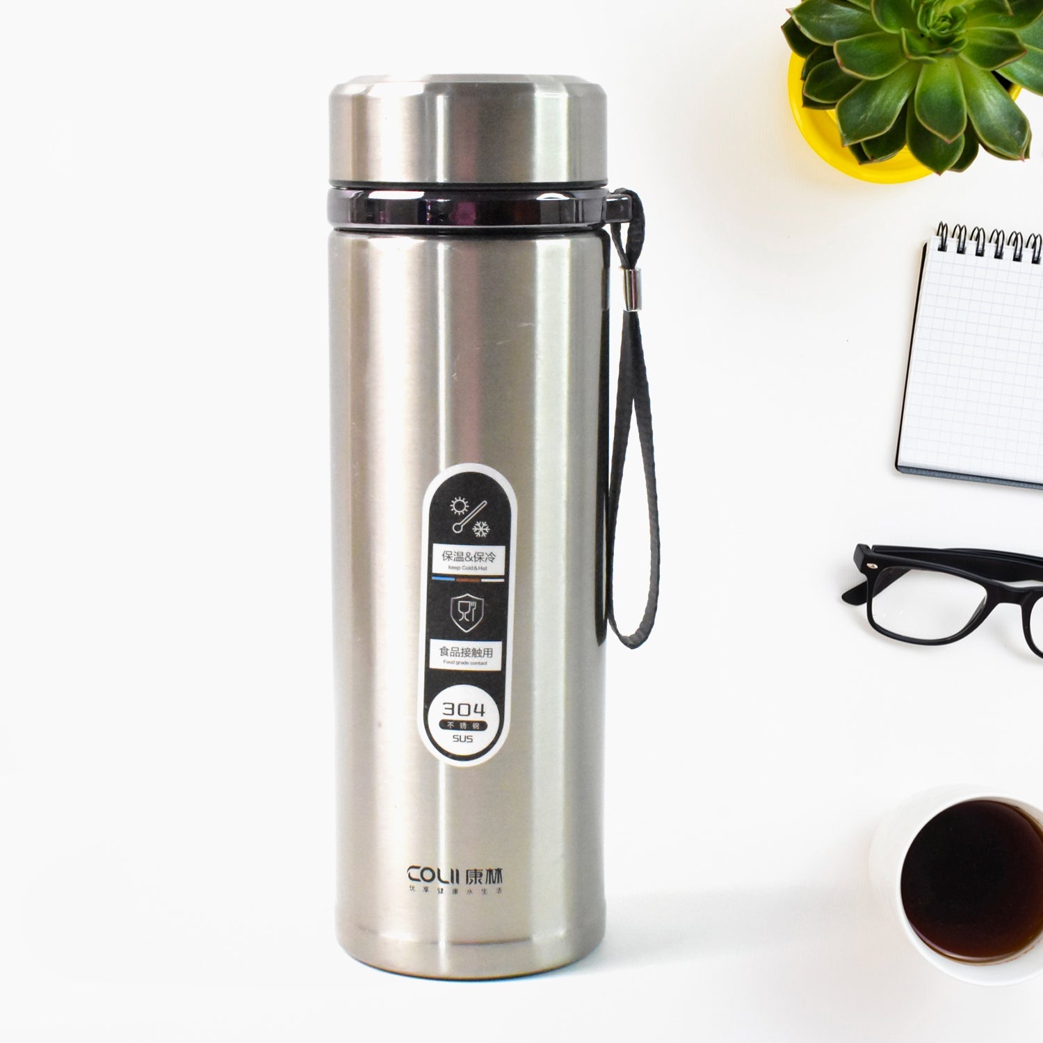 Stainless Steel Vacuum Insulated Water Bottle 900ML Approx (Mix Color)-Home & Kitchen-AniGuess-AniGuess