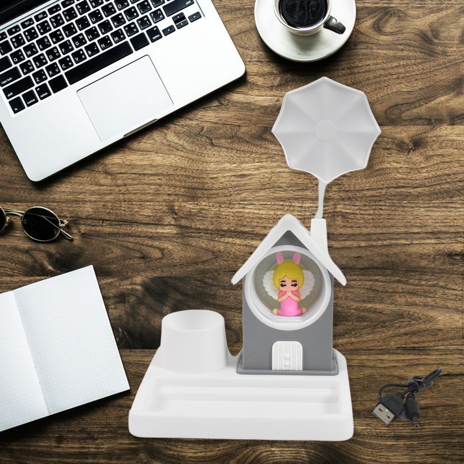 Cute Cartoon Home Design LED Desk Light with Plastic Base, Multi-Color (1 Pc)-Electronics-AniGuess-AniGuess