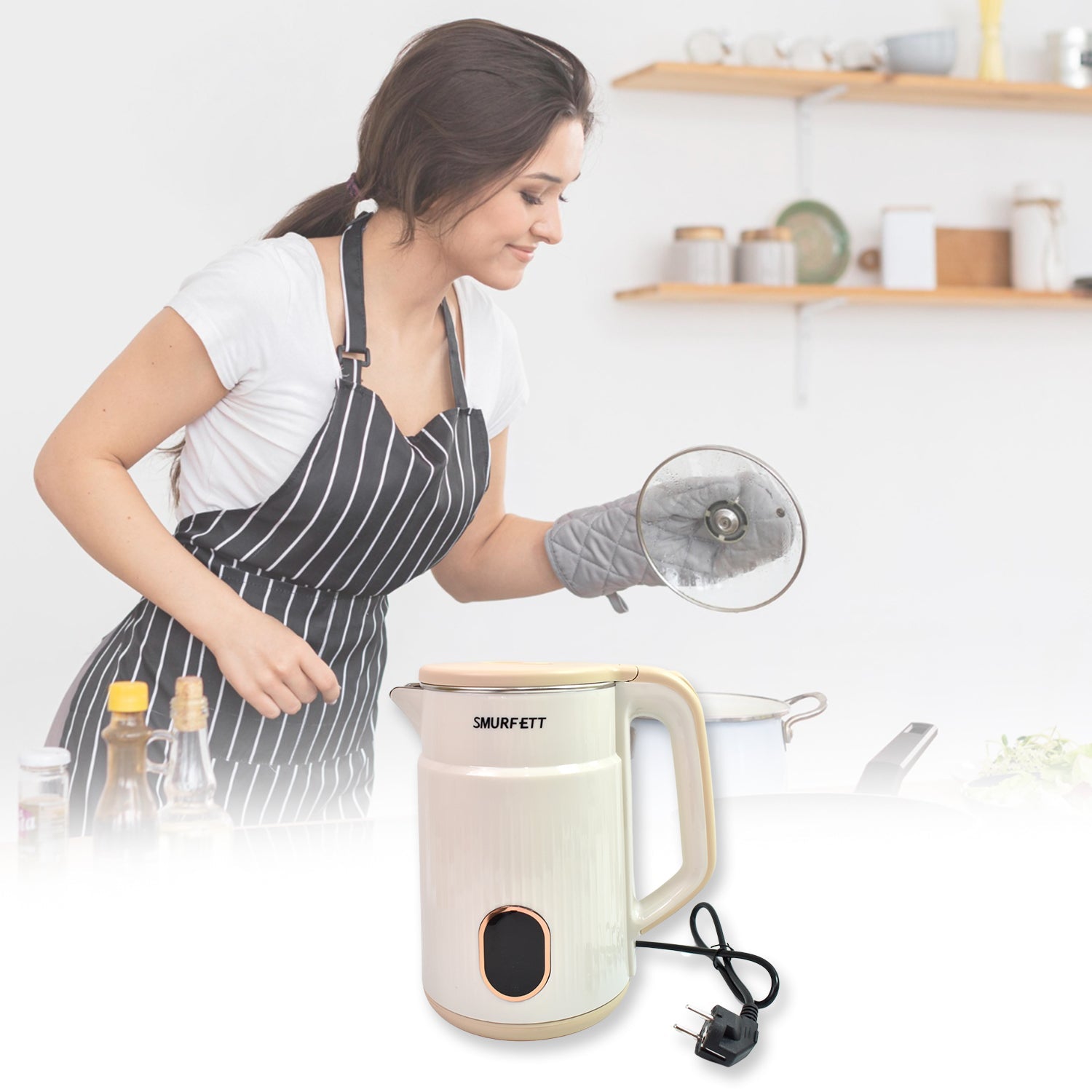 Double Wall Stainless Steel Electric Cordless Tea Kettle (1500W / 2.3 Ltr.)-Home & Kitchen-AniGuess-AniGuess
