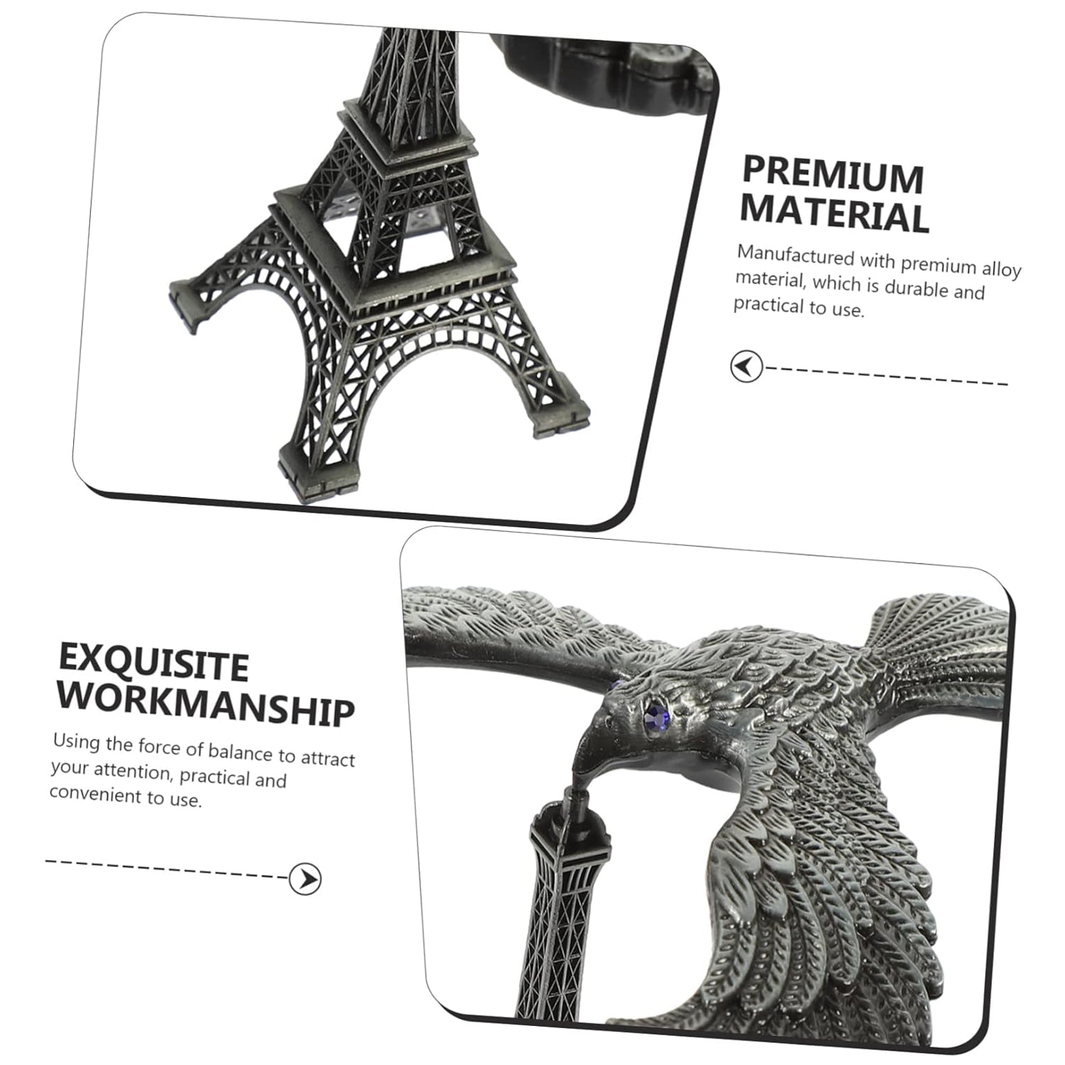 Balancing Bird Metal Eiffel Tower Statue Balance Eagle Toy (1 Set)-Home Improvement-AniGuess-AniGuess