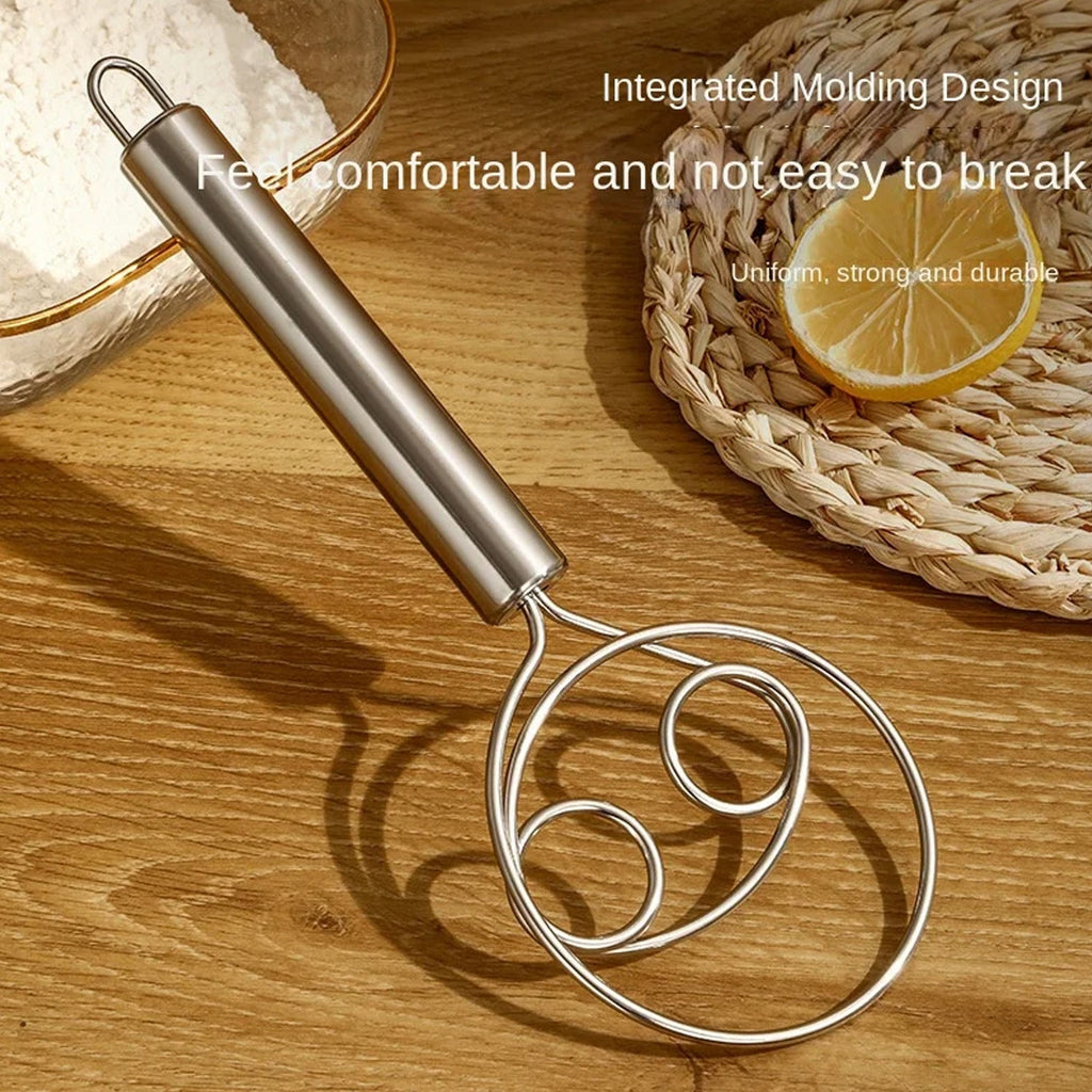 Dough Whisk, Premium Stainless Steel Dutch Whisk, Dough Hand Mixer Artisan Blender For Egg, Bread, Cake, Pastry, Pizza Dough - Perfect Baking Tools, Whisking, Tirring Kitchen Tools (1 Pc)-Home & Kitchen-AniGuess-AniGuess