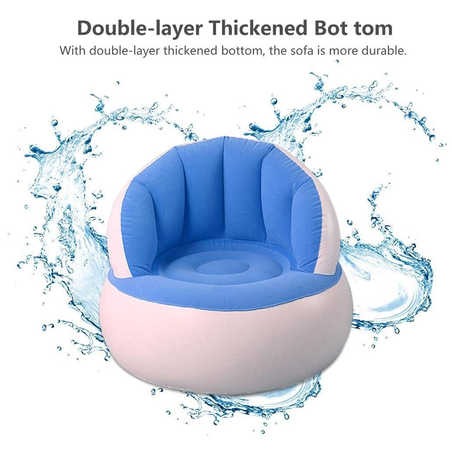 Kids inflatable sofa chair with backrest & Foot Air Pump (1 Set 85x74 Cm Approx)-Home Improvement-AniGuess-AniGuess