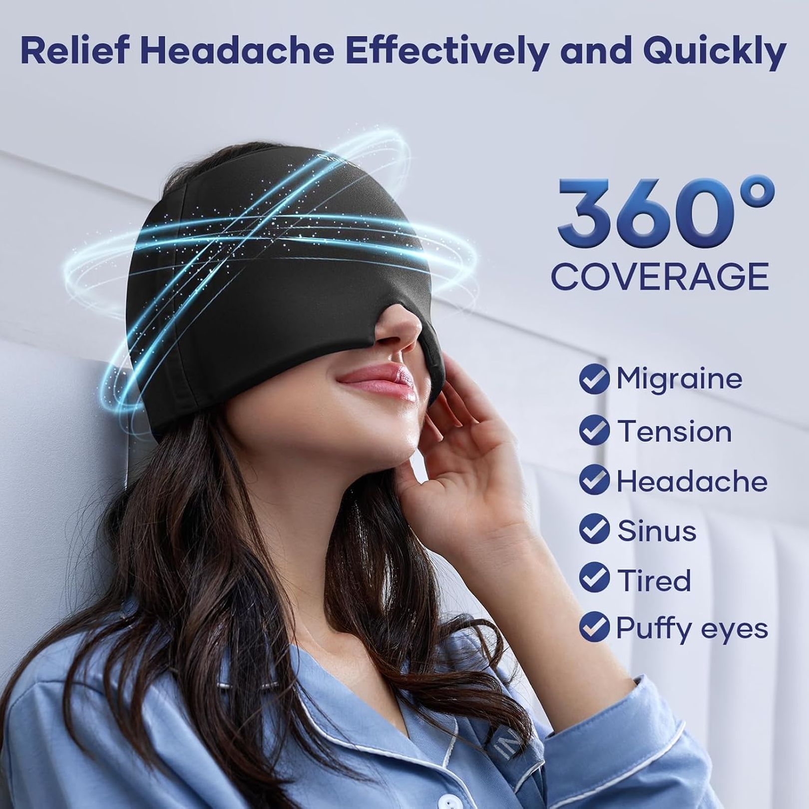 Migraine and Headache Relief Cap: Ice Wrap for Tension & Sinus Relief-Health & Personal Care-AniGuess-AniGuess