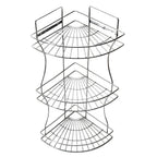Corner storage rack with shelves