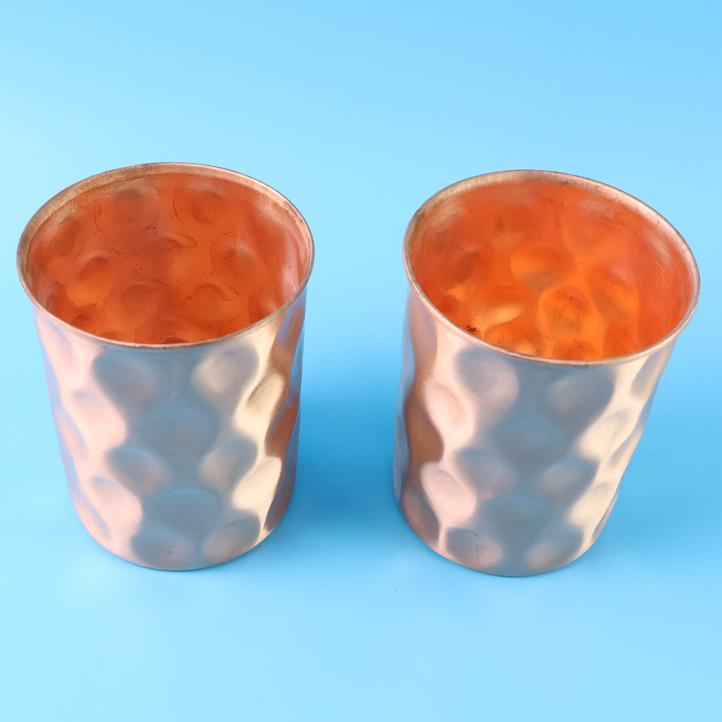 Diamond Cut Copper Water Bottle 2 Glasses with Gift Box (3 Pcs Set)-Home & Kitchen-AniGuess-AniGuess