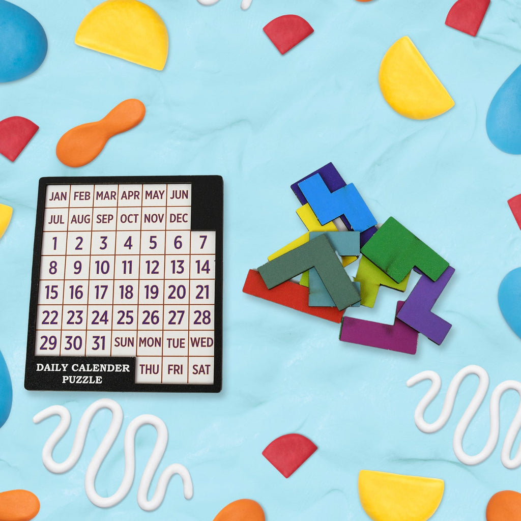 Wooden Daily Calendar Puzzle (Multicolor / 1 Set)-Toys & Games-AniGuess-AniGuess