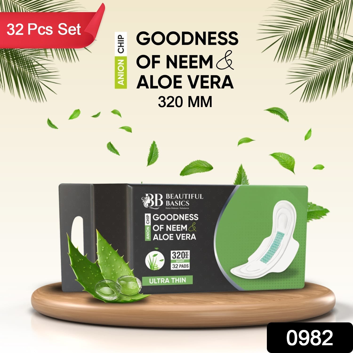 Ultra Thin Sanitary Pads with Neem & Aloe Vera (32 Pads)-Health & Personal Care-AniGuess-AniGuess
