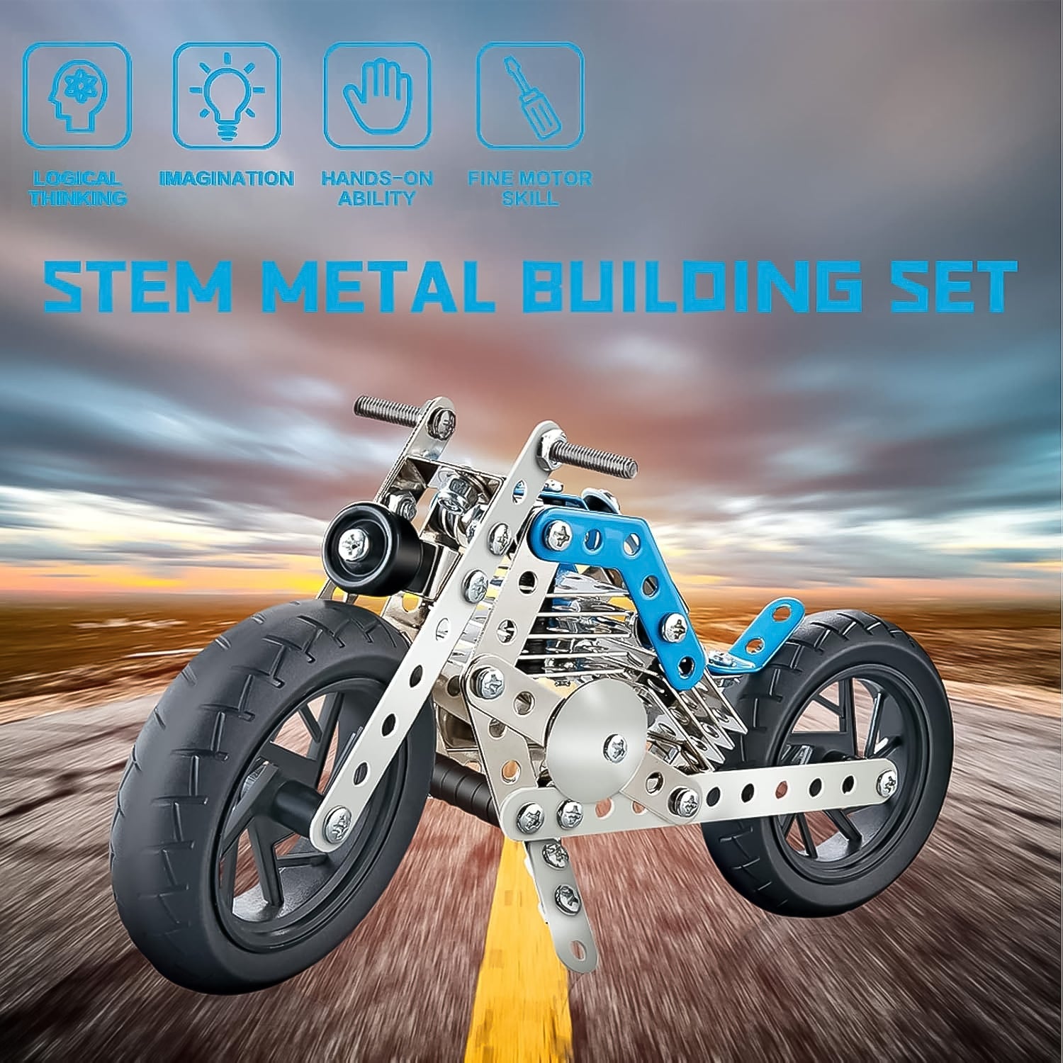 Metal Bike Creative Mechanical Construction Engineering Kit 140 Part Bike Tool-Toys & Games-AniGuess-AniGuess