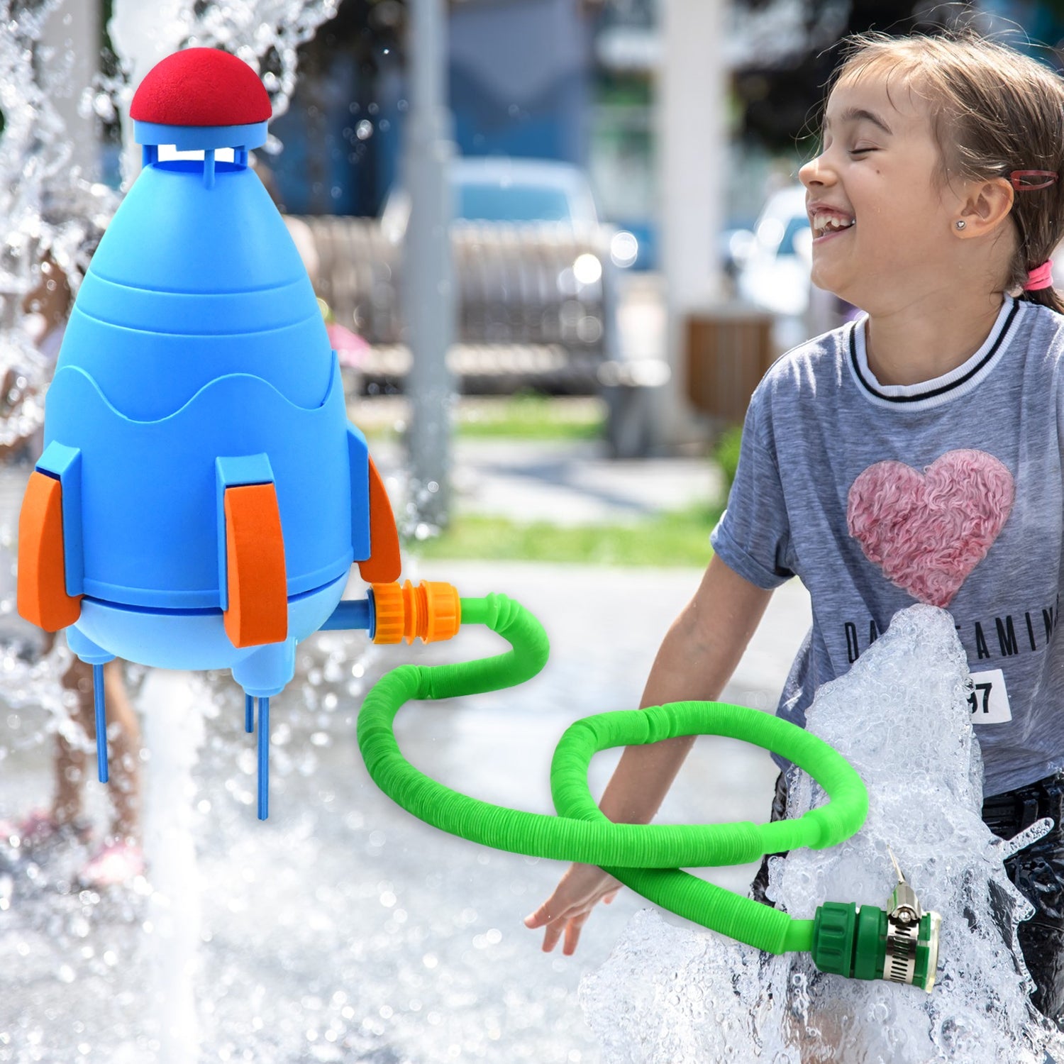 Sprinkler Rocket Launcher Summer Toys for Kids (1 Set)-Garden & Outdoors-AniGuess-AniGuess