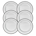 Round Plastic Dinner Plates Wedding Birthday Party Tableware Supplies (6 Pcs Set)