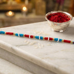 Handmade Blue and Red Thread Bracelet Rakhi (1 Pc)