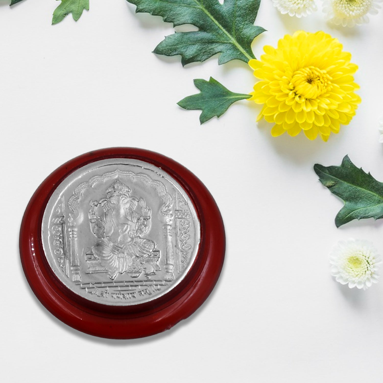Ganesh Ji, Silver color Coin for Gift (1 Pc / Silver)-Gift Cards-AniGuess-AniGuess