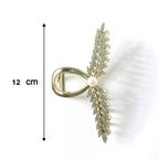 Luxury Leaf Design Pearl Hair Claw Clip for Women (1 Pc / Mix Color)