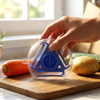Sharp blade kitchen peeler for quick food prep