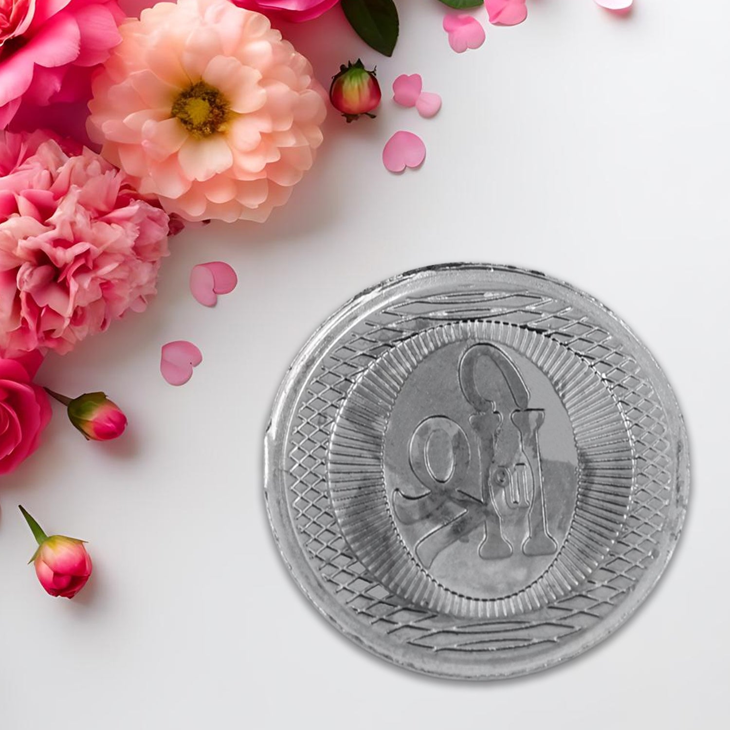 Ganesh Ji, Silver color Coin for Gift (1 Pc / Silver)-Gift Cards-AniGuess-AniGuess