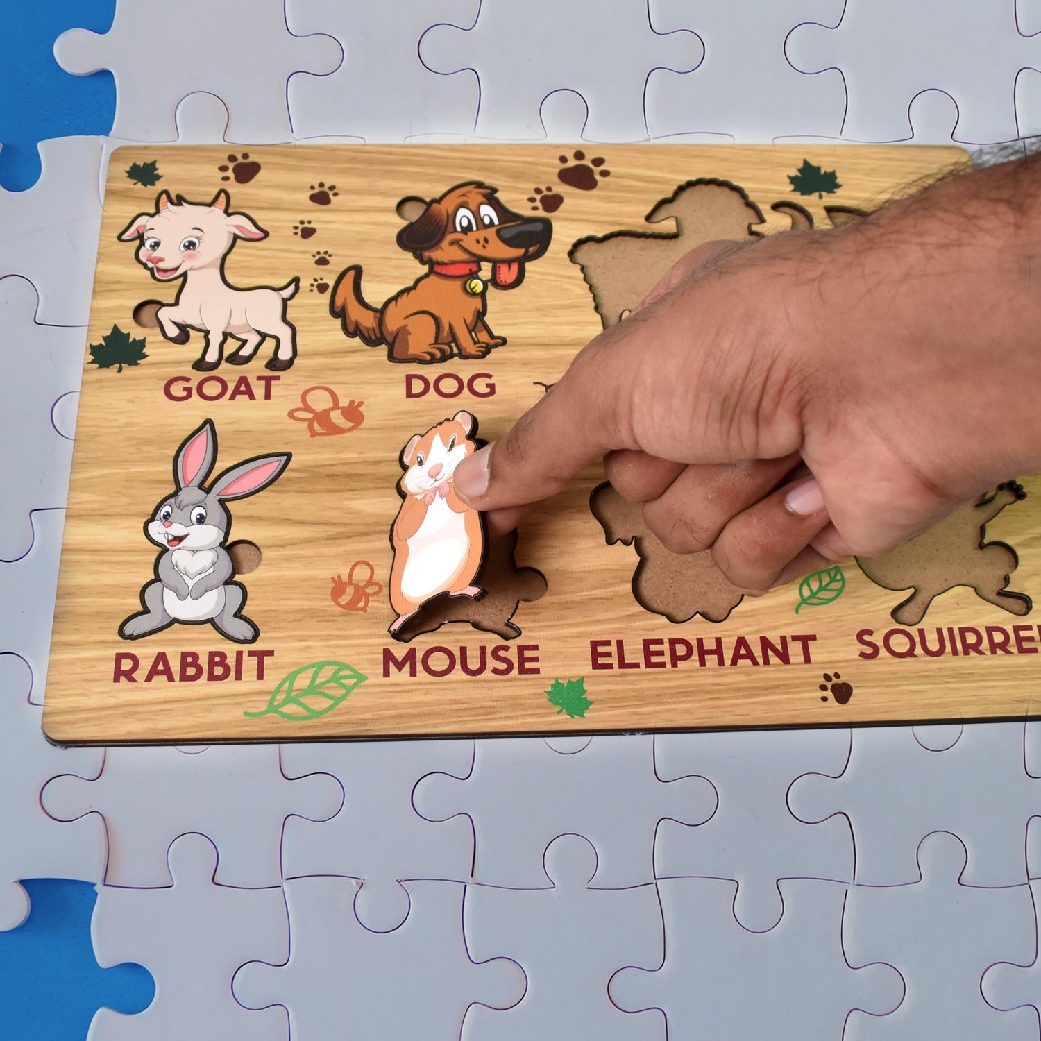 Wooden Animal Puzzle Learning Educational Board (1 Set / 28×20 Cm)-Toys & Games-AniGuess-AniGuess