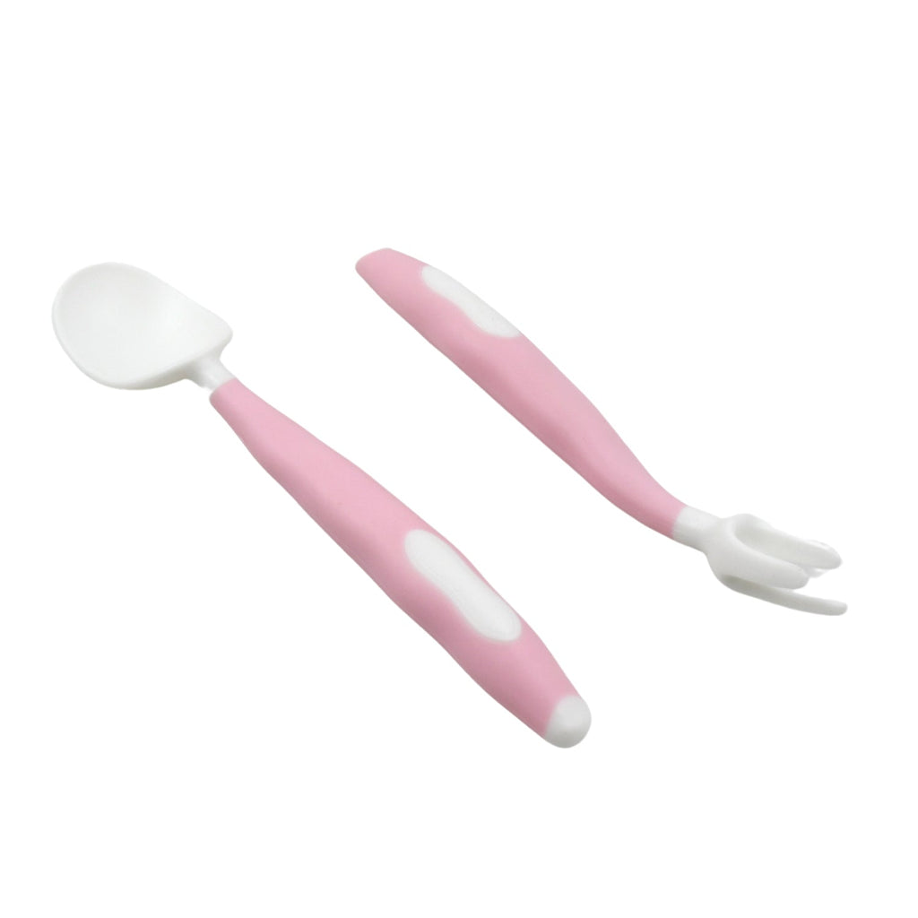 Silicone Bendable Kids Spoon & Fork Set – Toddler Self-Feeding Utensils (2 Pc Set)-Baby-AniGuess-AniGuess
