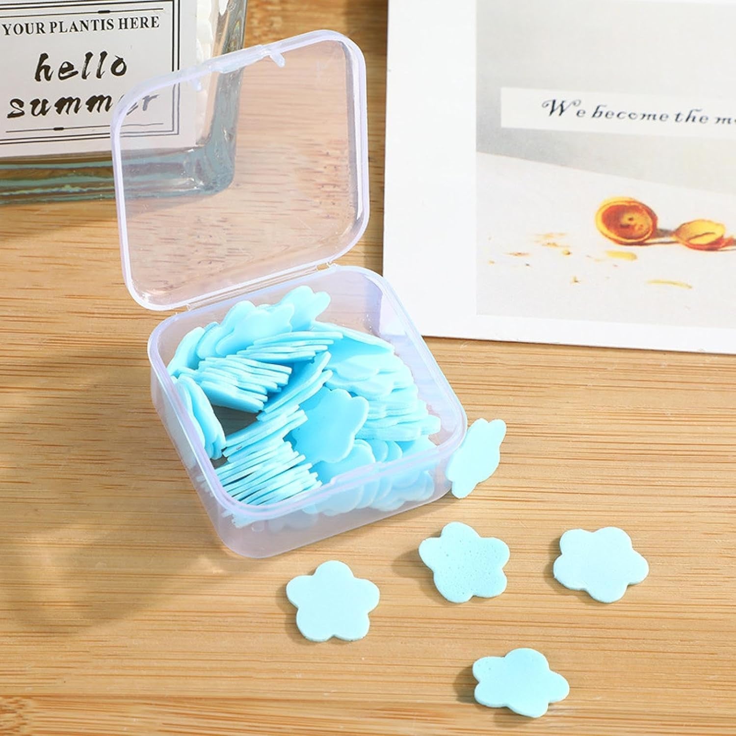 Mini Portable Travel Soap Paper Sheets Flower Shape (100 Pcs Set Approx / Mix Color)-Health & Beauty Accessories-AniGuess-AniGuess
