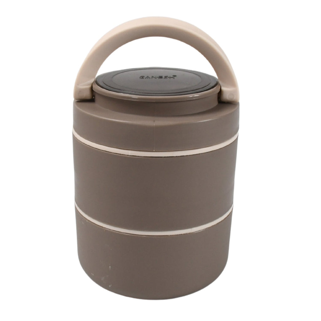 Ganesh Stack 2-Layer Stainless Steel Leak-Proof Lunch Box for Office, School, Picnic
